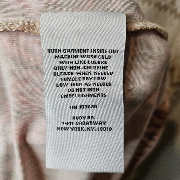 Ruby Rd. Patterned Plus Cream Tan Coral Sleeveless Stretchy Maxi Dress Size 1X - Picture 10 of 13